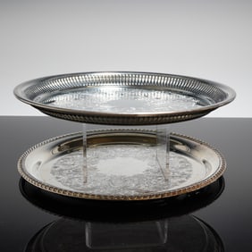 A Pair of Electroplated Serving Trays by Kent Silversmith & International