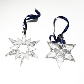 2pc Swarovski Crystal Annual Edition Snowflake Ornaments