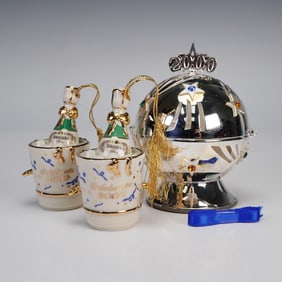 3pc Lenox Celebrate 2000 Millennium Ornaments