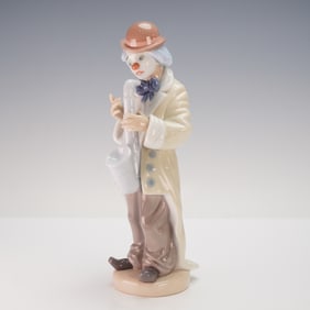 Lladro 'Sad Sax' Porcelain Clown Figure #5471, Dated 1987