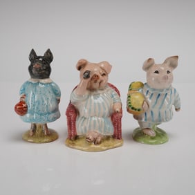 3 Beatrix Potter Ceramic Figurines, Beswick & Royal Albert
