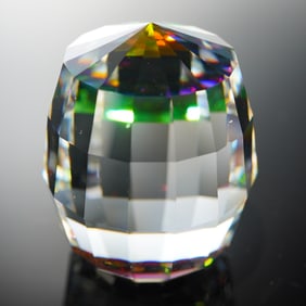 Swarovski Crystal Paperweight, Vitrail Barrel