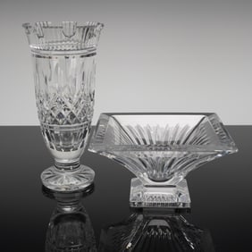 A Two Piece Coll. of Waterford Cut Cryst., comprising a Vase & a Compote