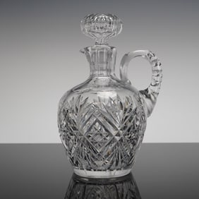 American Brilliant Period Clear Cut Crystal Pitcher and Stopper