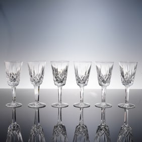 A Set of Six Waterford Lismore Cut Crystal Sherry Glasses
