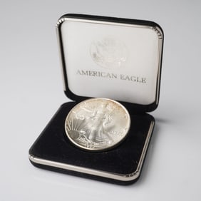 1986 American Silver Eagle Coin with Box