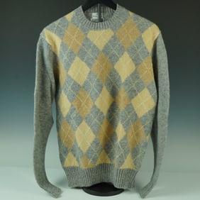 Neiman Marcus Argyle Wool Sweater, Scottish Shetland