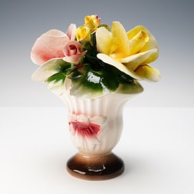 Nuova Capodimonte Italian Porcelain Floral Centerpiece