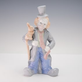 Paul Sebastian Porcelain Hobo Clown Figurine with Rabbit