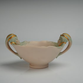 Cybis Gemini Twin Handled Porcelain Bowl