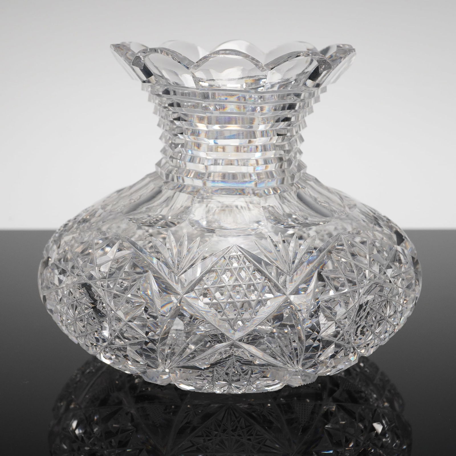 American Brilliant Period Clear Cut Crystal Carafe Vase (1 of 4)