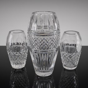 A Trio of Waterford Crystal Vases