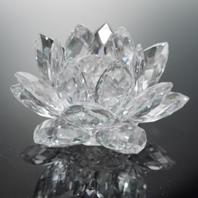 Swarovski Crystal Candle Holder, Waterlily