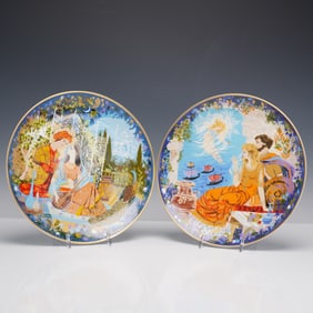 2pc Anna Perenna by Russell-Barrer Romantic Love Plates