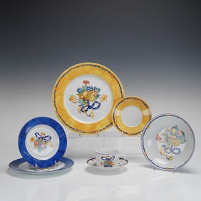 A Collection of Eight Bernardaud Limoges Borghese Dinnerware Pieces