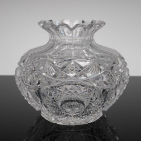 American Brilliant Period Clear Cut Crystal Vase