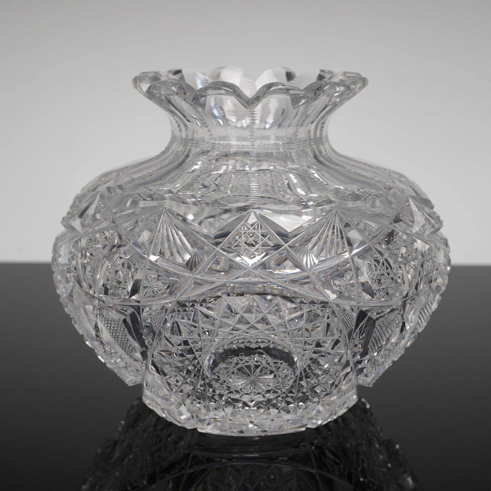 American Brilliant Period Clear Cut Crystal Vase (1 of 4)