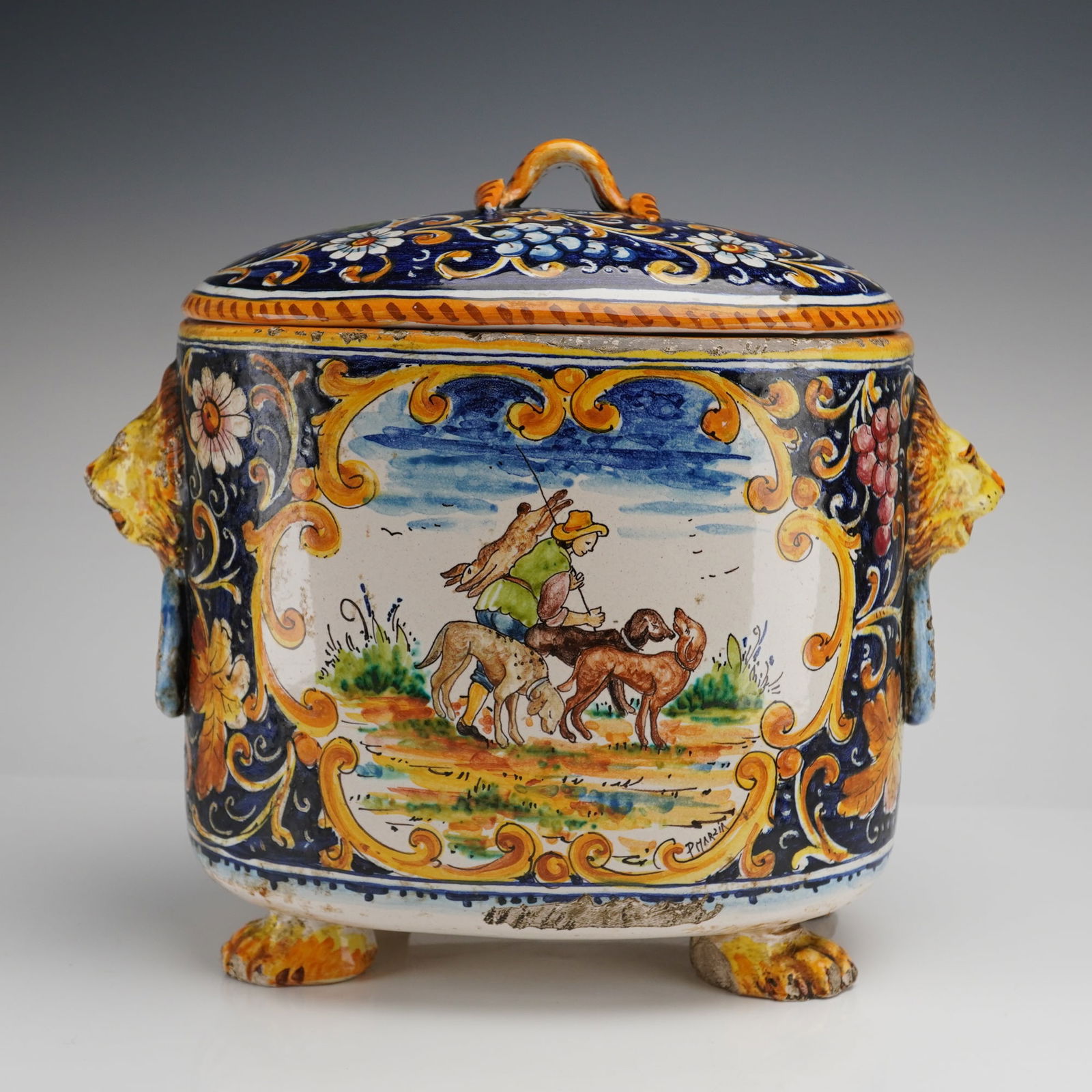 A Renaissance Revival Majolica Style Earthenware Lidded Jar (1 of 4)