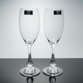 2pc Riedel Tyrol Crystal Toasting Glasses, Pre Millennium