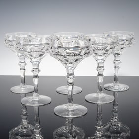 6pc Clear Cut Crystal Cocktail Coupes