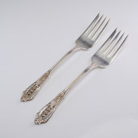 A Pair of Wallace Grand Baroque Sterling Silver Dinner Forks