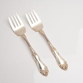 A Pair of Winston Sterling Silver Personal Salad Forks