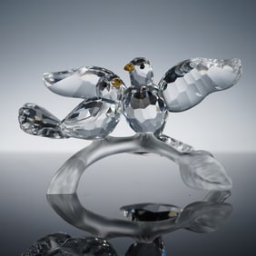 Swarovski Crystal Figurine Turtle Doves