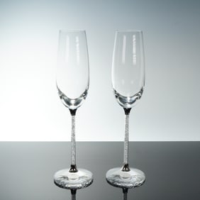 A Pair of Swarovski Crystalline Toasting Flutes