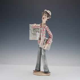 Fanstone Gallery Ceramic Newspaper Seller Figurine, The Standard