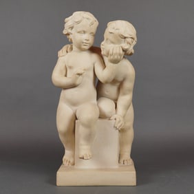 Loving Twins Classical Children Sculpture