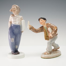 2pc Wedgwood & Co. and Bing & Grondahl Porcelain Figurines