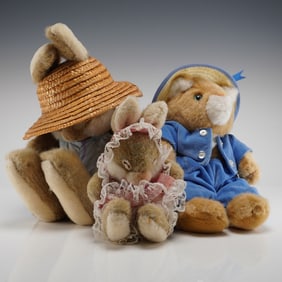 3 Eden Frederick Warne Plush Trio - Tom Kitten & 2 Bunnies