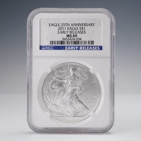 2011 American Silver Eagle 25th Anniversary NGC MS69 Early Releases