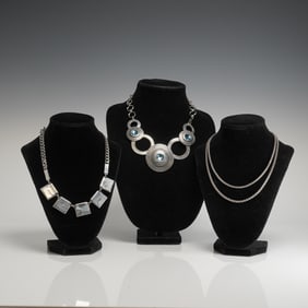 A Trio of Kenneth Cole and Unmarked Contemporary Necklaces