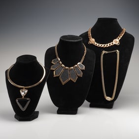 A Collection of Four ALDO Contemporary Costume Necklaces