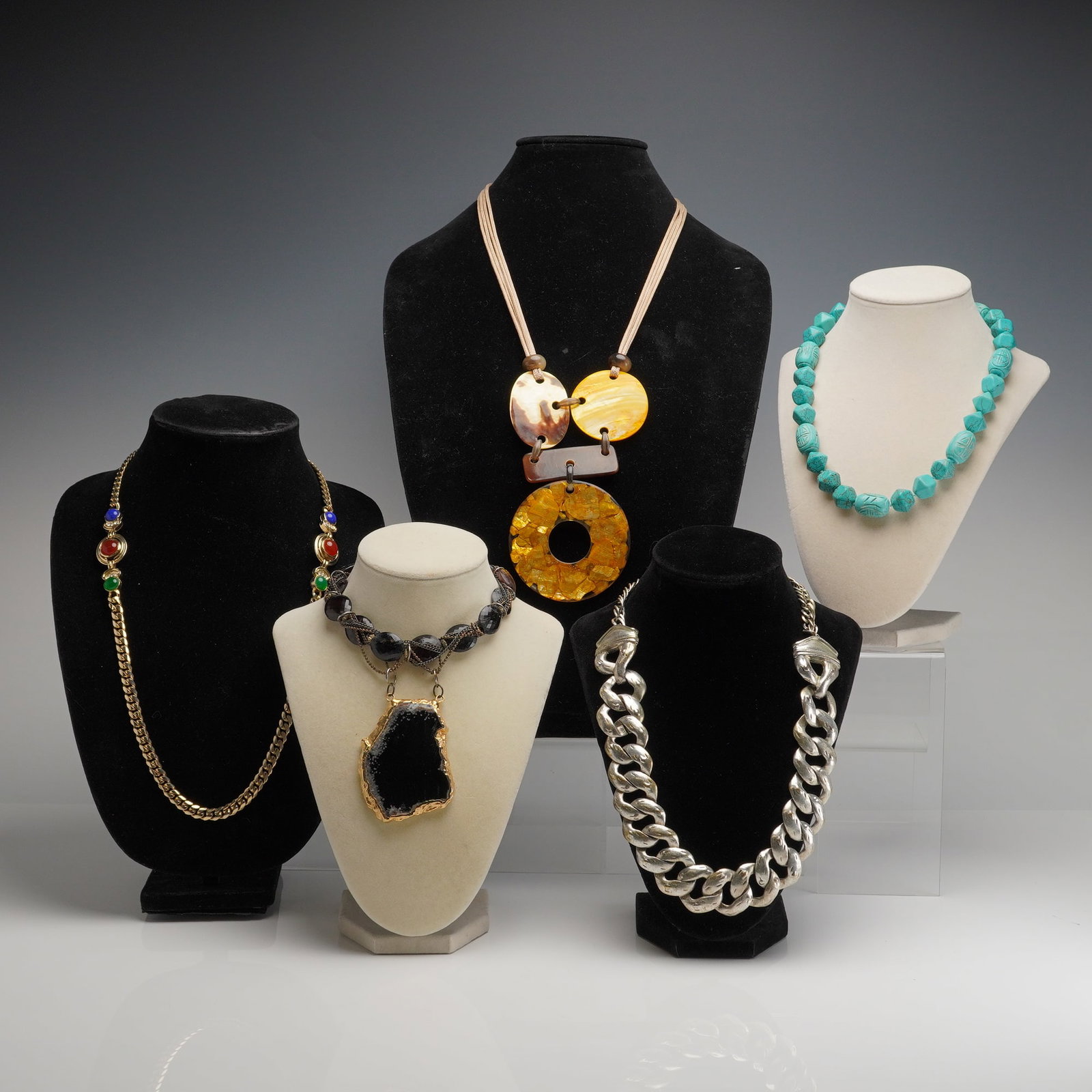 A Collection of 5 Vintage and Contemporary Costume Necklaces (1 of 5)