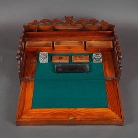 8pc Wood Portable Writing Slope Desk Box and Accessories