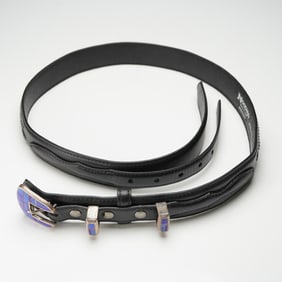 Nocona Belt Co. Genuine Leather Ranger Belt with Mosaic Inlay Buckle