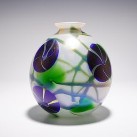 Charles Lotton Studios Iridescent Art Glass Vase