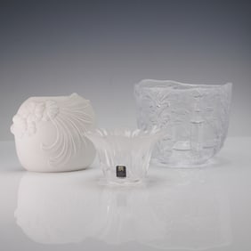 A Group of Three Decorative Vessels, including a Kosta Boda