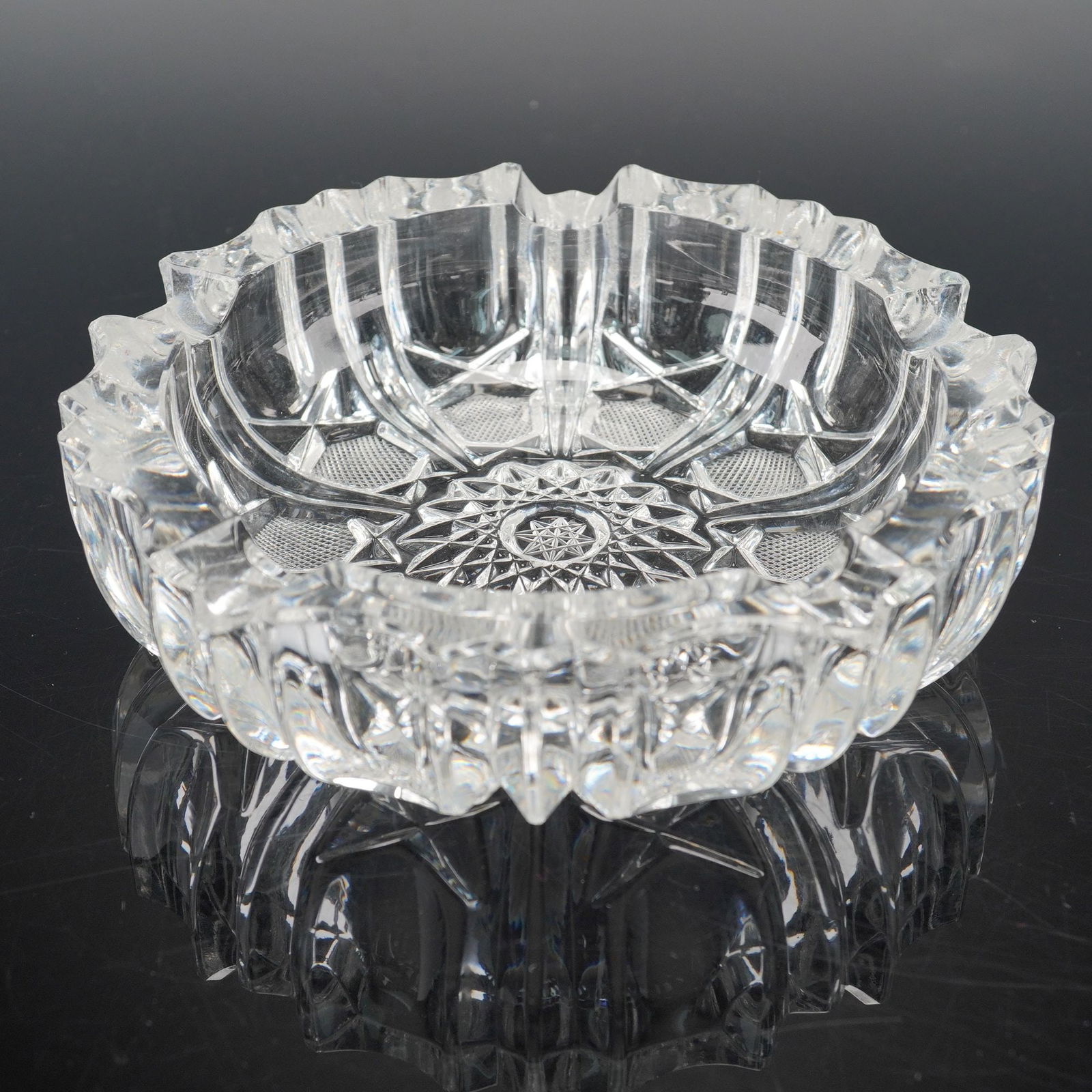 Clear Cut Crystal Ashtray (1 of 3)