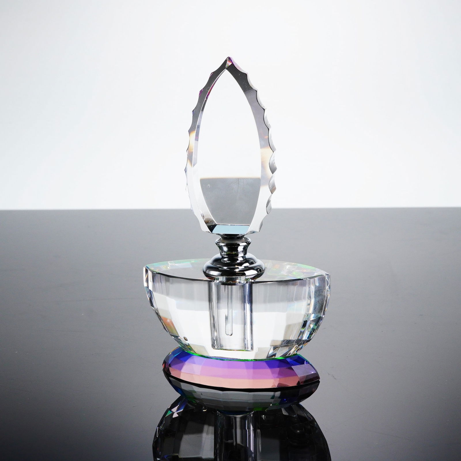 Hyaline & Dora Faceted Crystal Perfume Bottle with Aurora Borealis Finish (1 of 4)