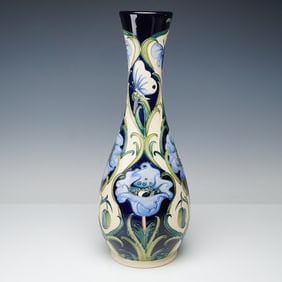 Moorcroft by Rachel Bishop Pottery Vase, Study in Blue