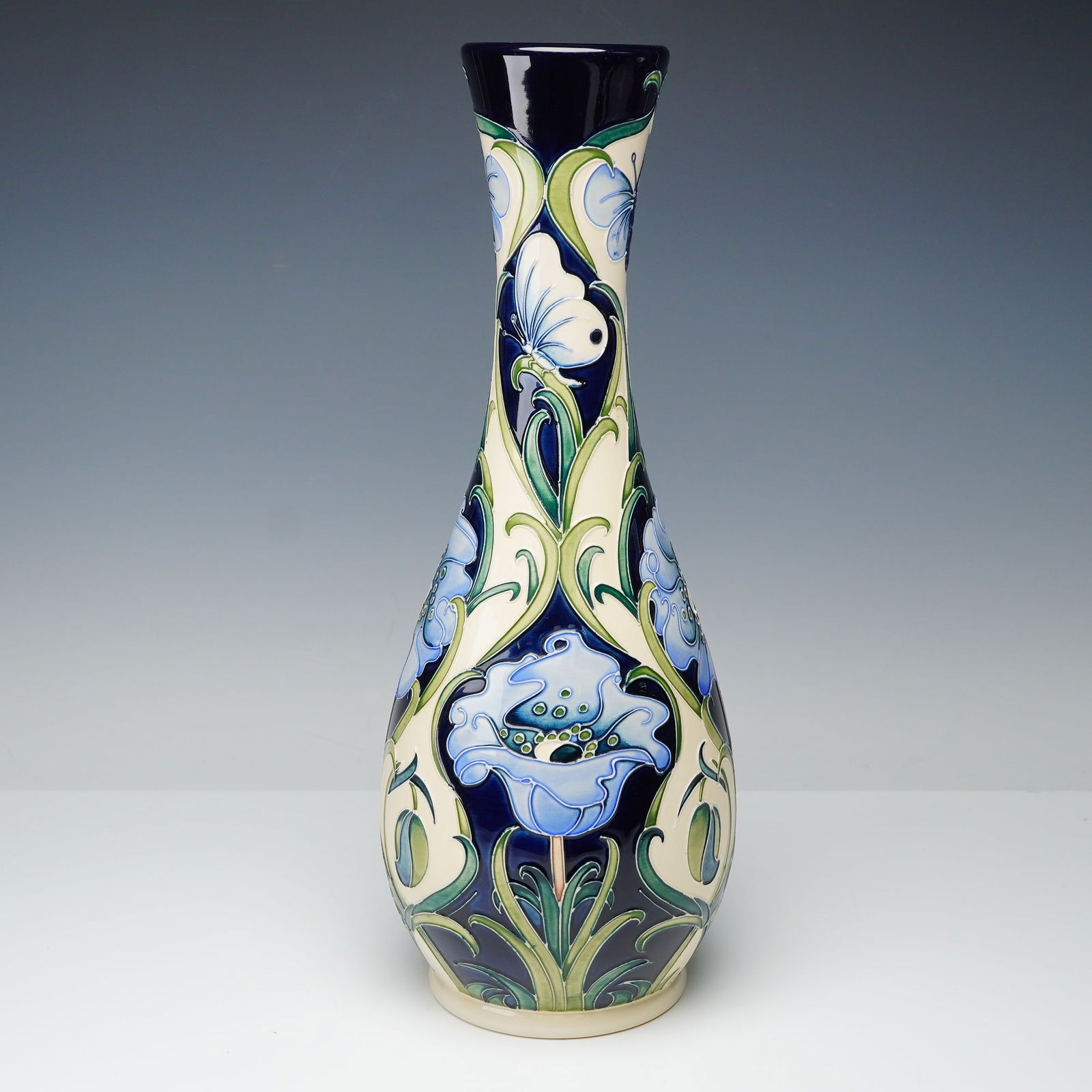 Moorcroft by Rachel Bishop Pottery Vase, Study in Blue (1 of 5)