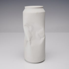 Rosenthal Do Not Litter Porcelain Crushed Can Vase