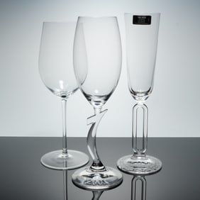 3pc Riedel Crystal Wine and Champagne Glasses