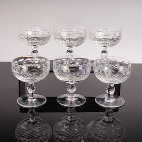 A Collection of 6 Waterford Crystal Champagne Coupe Cocktail Glasses