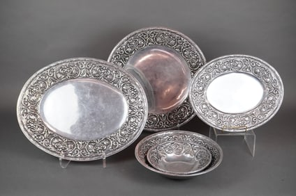A Collection of 5 Wilton Armetale Serving Pieces