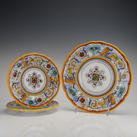 A Trio of FIMA Deruta Raffaellesco Maiolica Plates and Chargers