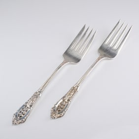 A Pair of Wallace Grande Baroque Sterling Silver Dinner Forks